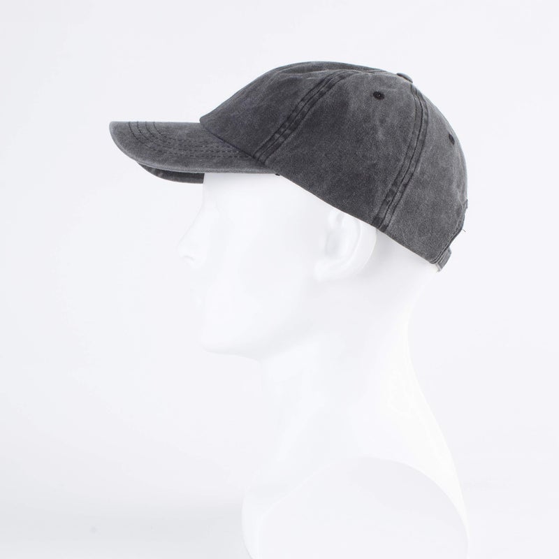 LANGZHEN Unisex Baseball Cap 100% Cotton Fits Men Women Washed Denim Adjustable Dad Hat(Black) - Image 4